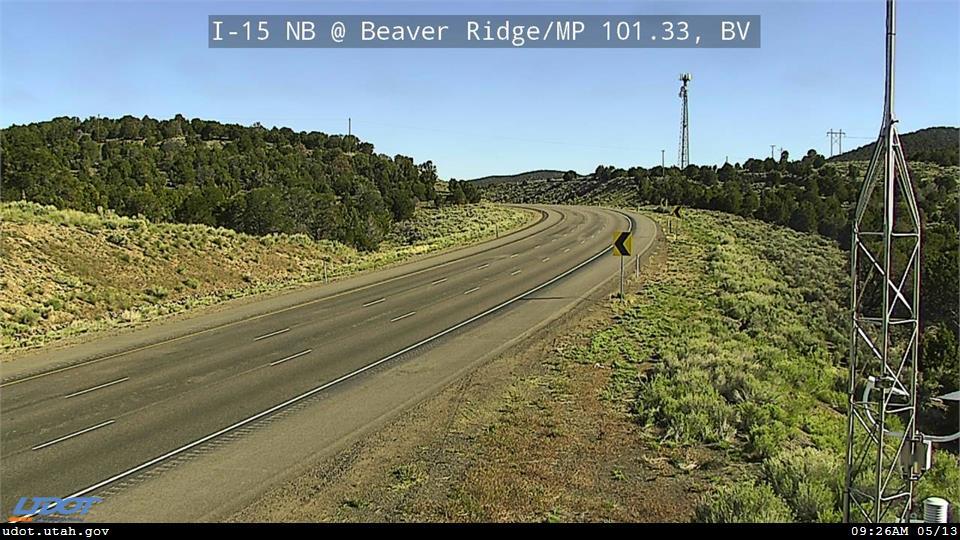 Traffic Cam I-15 NB @ Beaver Ridge MP 101.33 BV