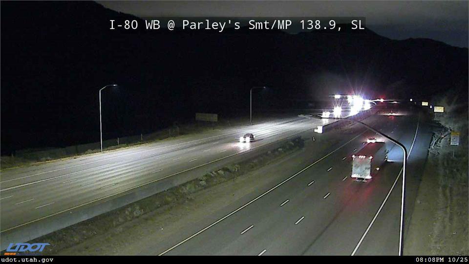 Traffic Cam I-80 WB @ Parleys Summit MP 138.9 SL