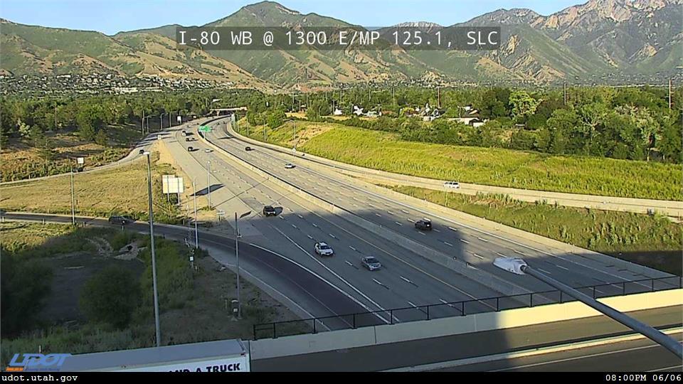 I-80 WB @ 1300 E / MP 125.1, SLC