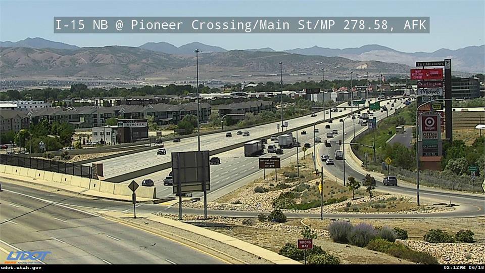 I-15 NB @ Pioneer Crossing / Main St / SR-145 / MP 278.58, AFK