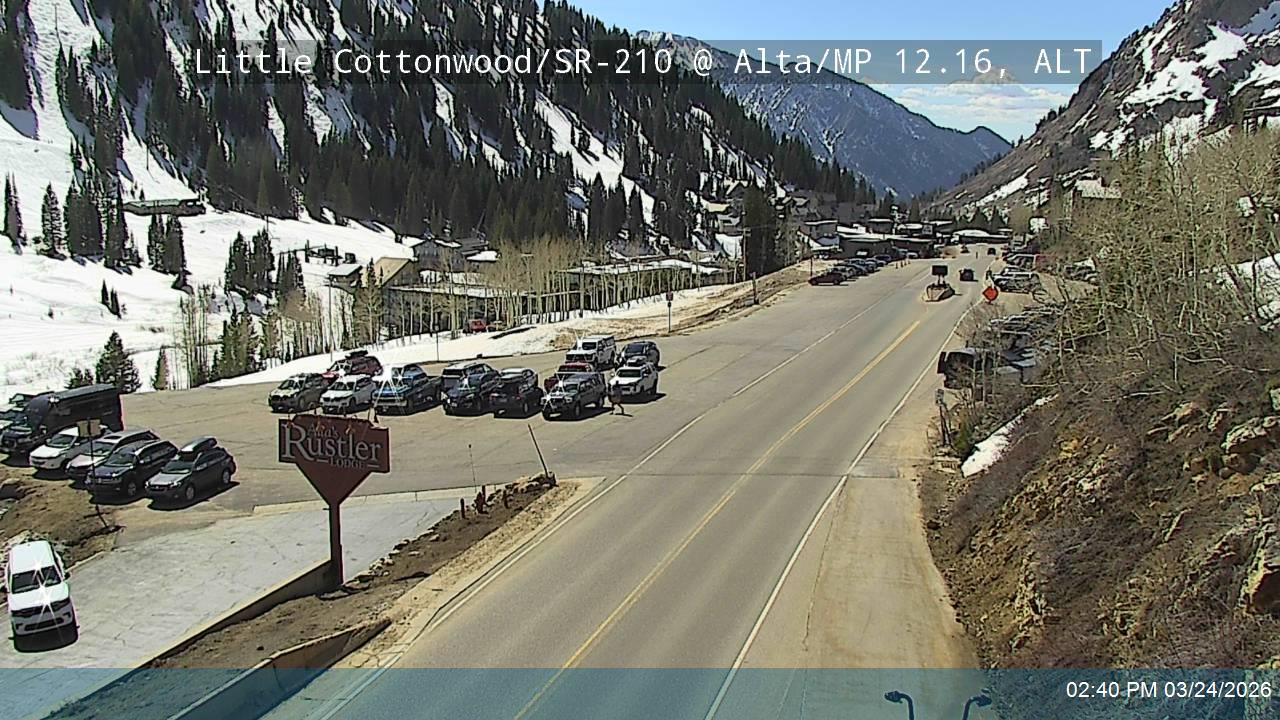 Little Cottonwood Rd / SR-210 WB @ Alta / MP 12.16, ALT live webcam