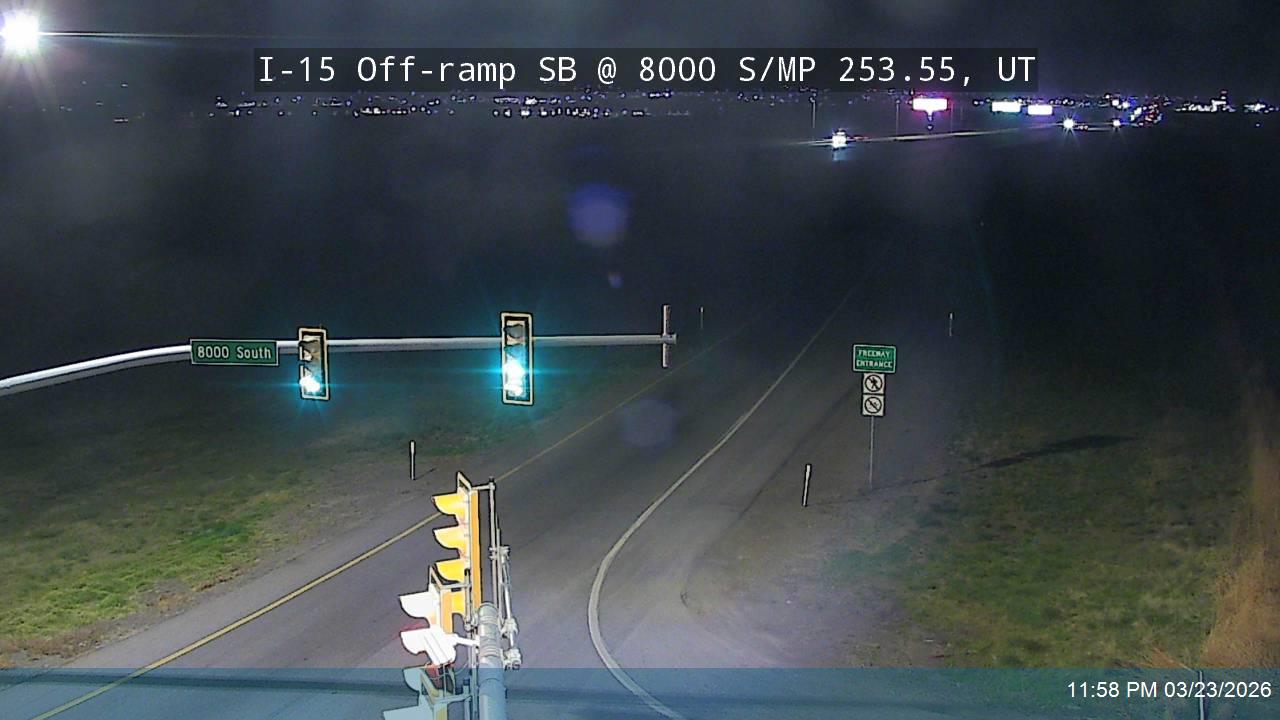 I-15 Off-ramp SB @ 8000 S / SR-164 / MP 253.55, UT live webcam