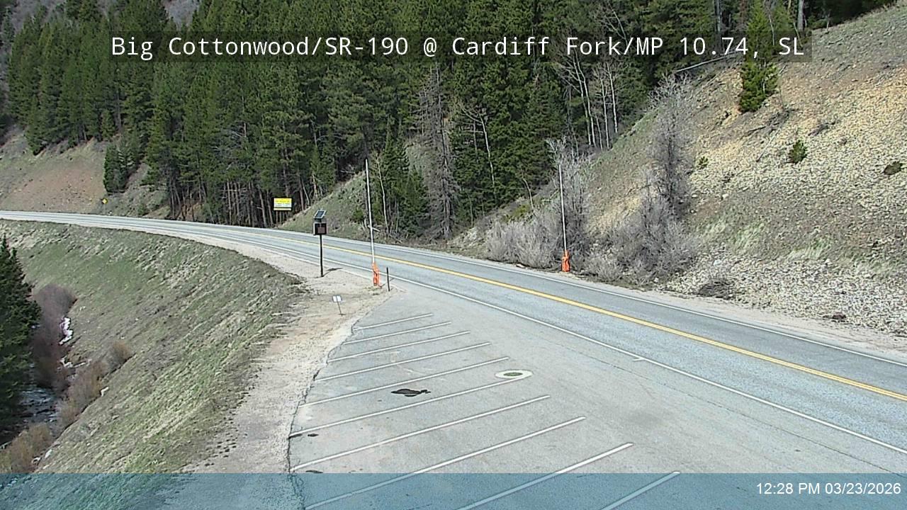 Big Cottonwood Canyon Rd / SR-190 @ Cardiff Fork / MP 10.74, SL live webcam