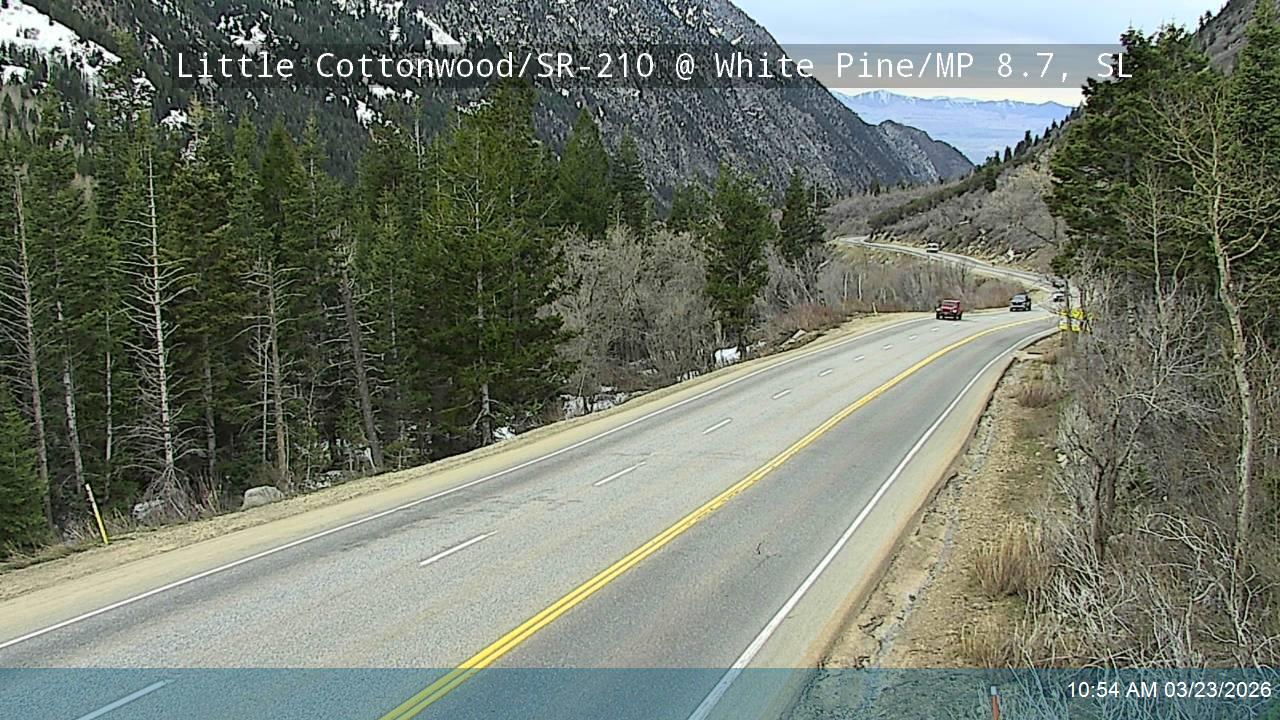 Little Cottonwood Rd / SR-210 @ White Pine / MP 8.7, SL live webcam