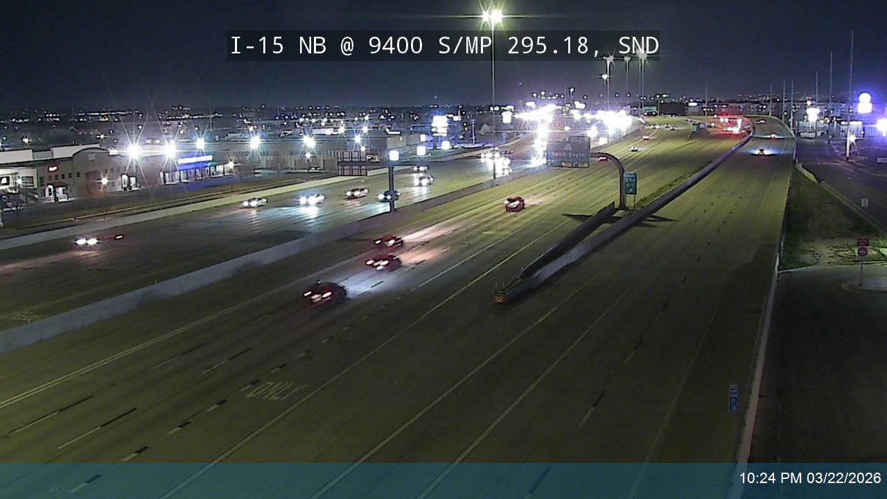 I-15 NB @ 9400 S / MP 295.18, SND live webcam