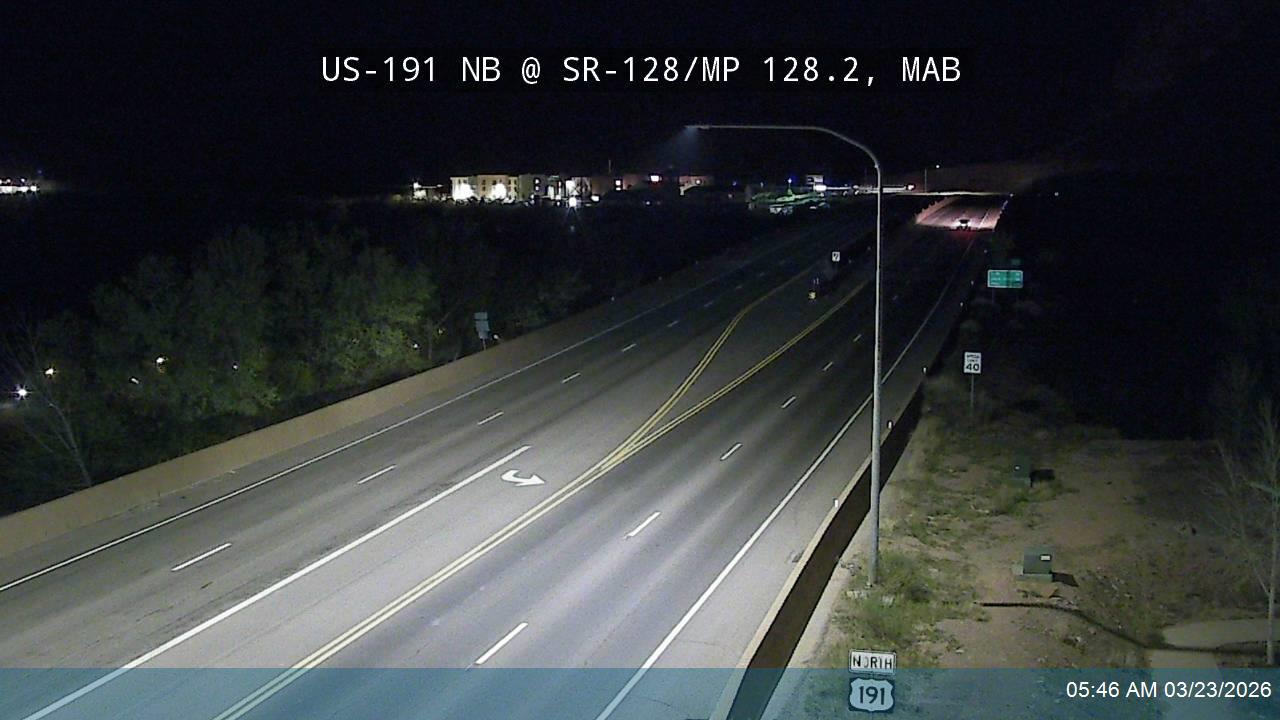 US-191 NB @ SR-128 / MP 128.2, MAB live webcam
