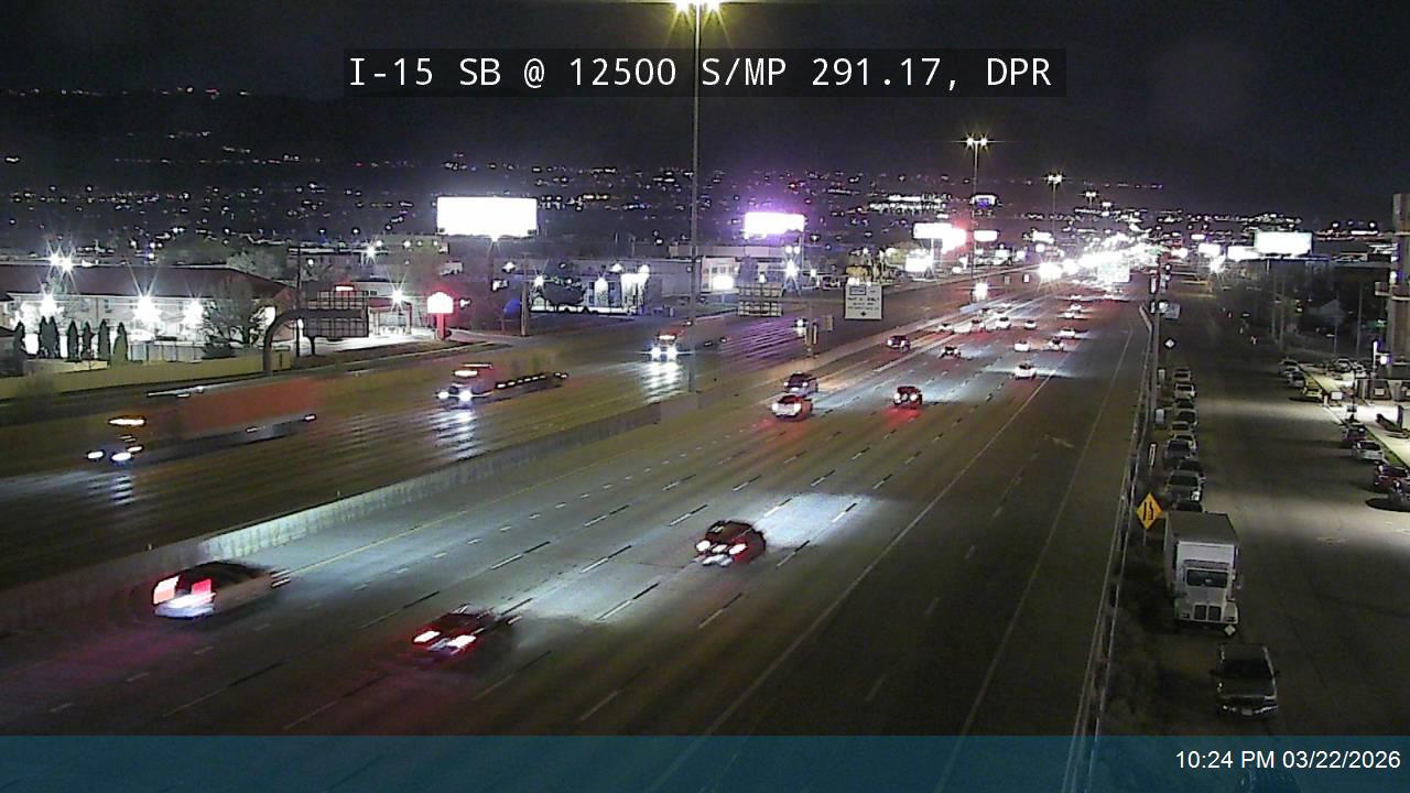 I-15 SB @ 12500 S / MP 291.17, DPR live webcam