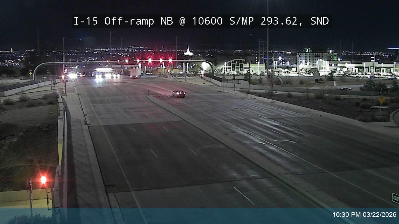 I-15 Off-ramp NB @ 10600 S / SR-151 / MP 293.62, SND live webcam