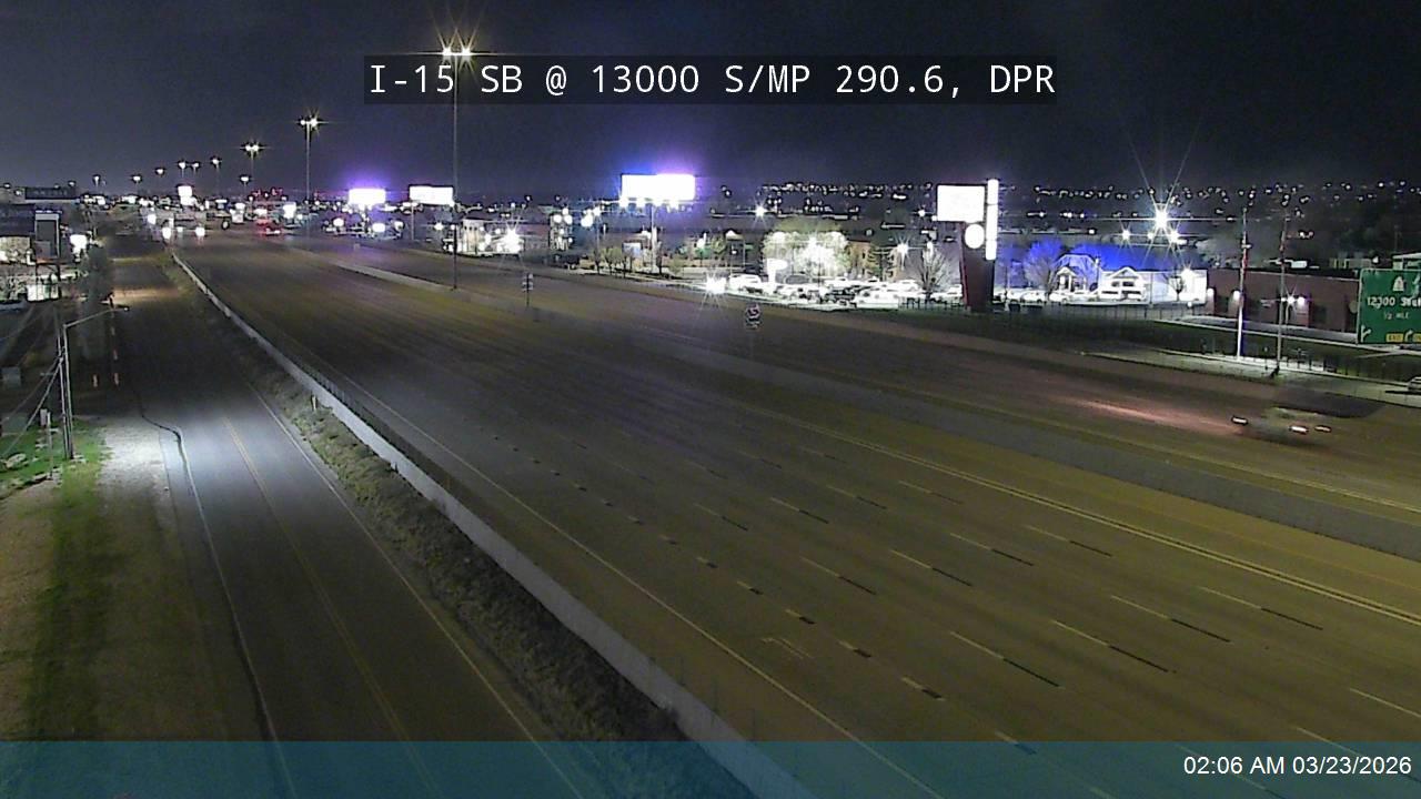 I-15 SB @ 13000 S / MP 290.6, DPR live webcam