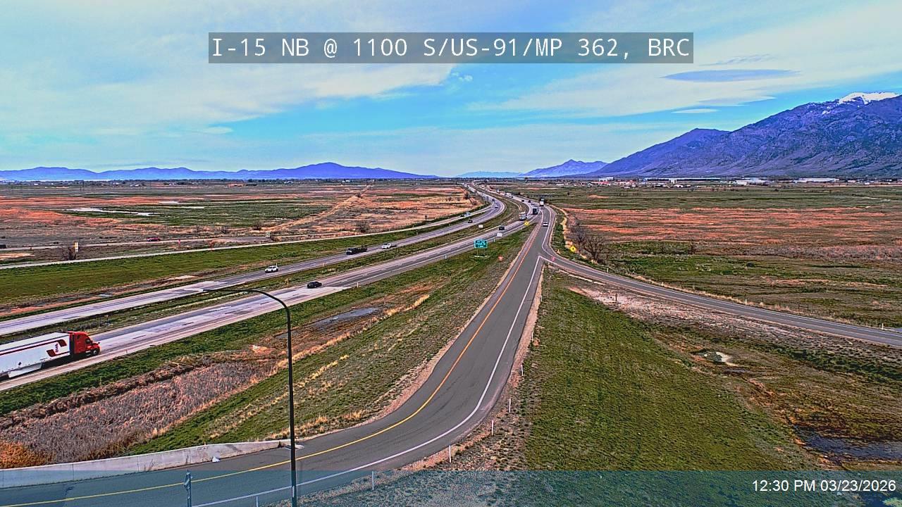 I-15 NB @ 1100 S / US-91 / MP 362, BRC live webcam