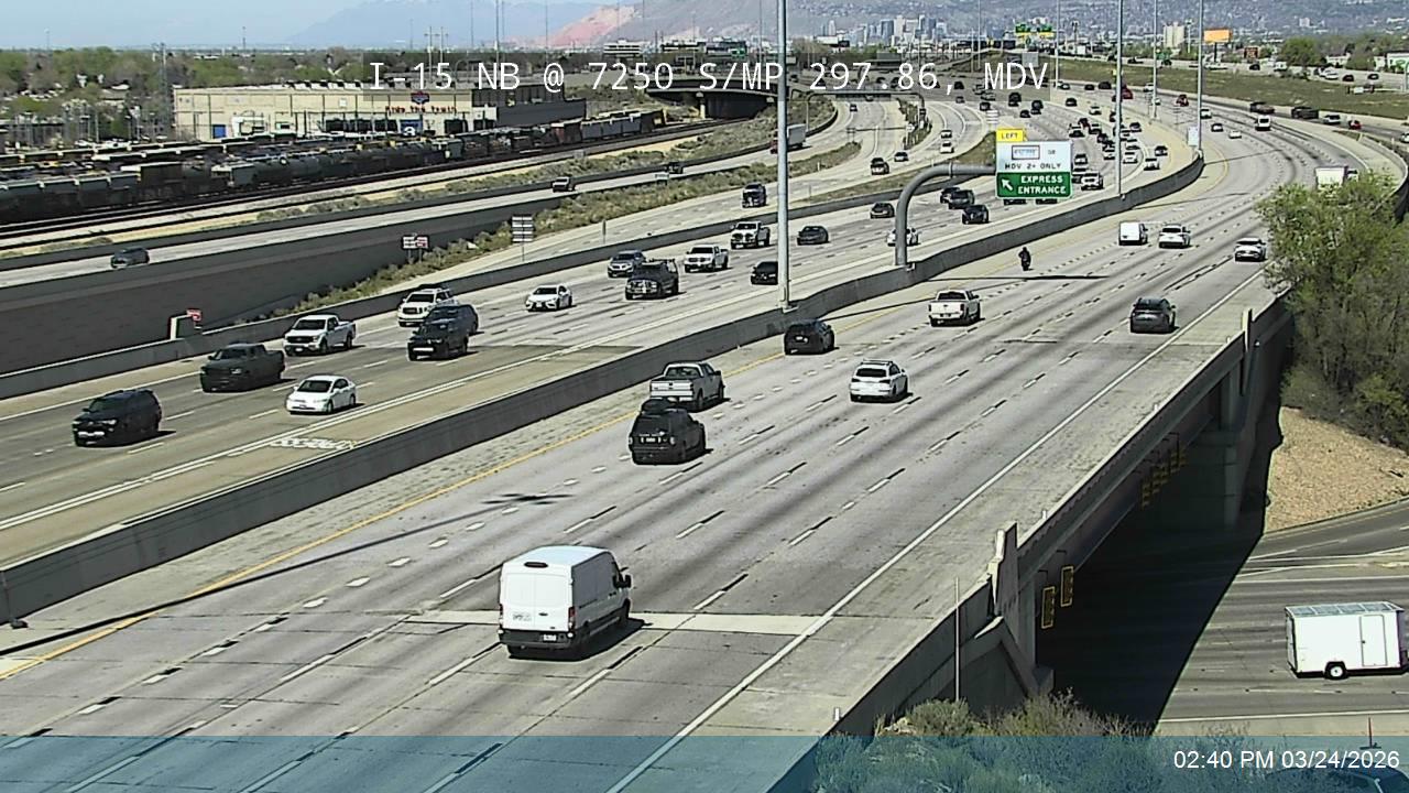 I-15 NB @ 7250 S / MP 297.86, MDV live webcam