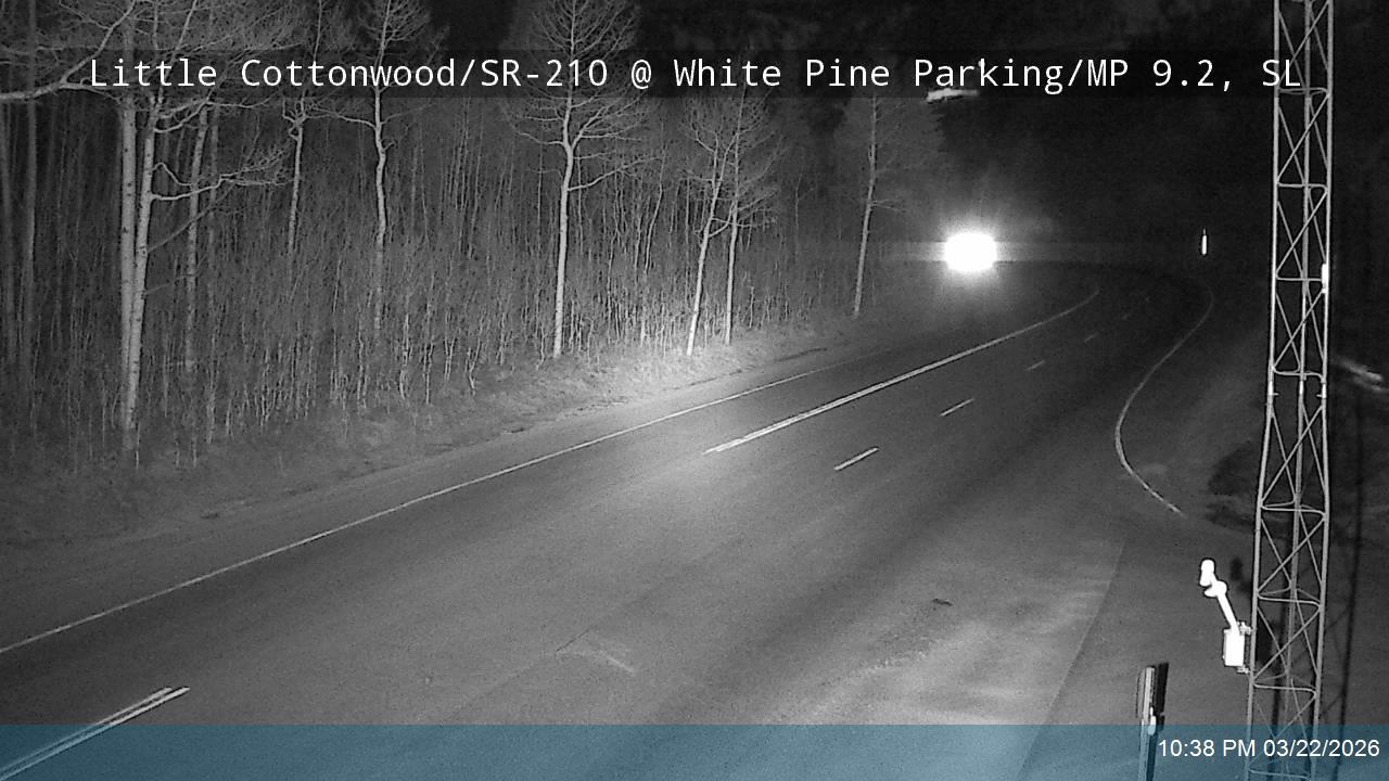 Little Cottonwood Rd / SR-210 EB @ White Pine Parking / MP 9.2, SL live webcam