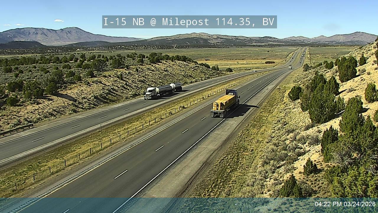 I-15 NB @ Milepost 114.35, BV live webcam