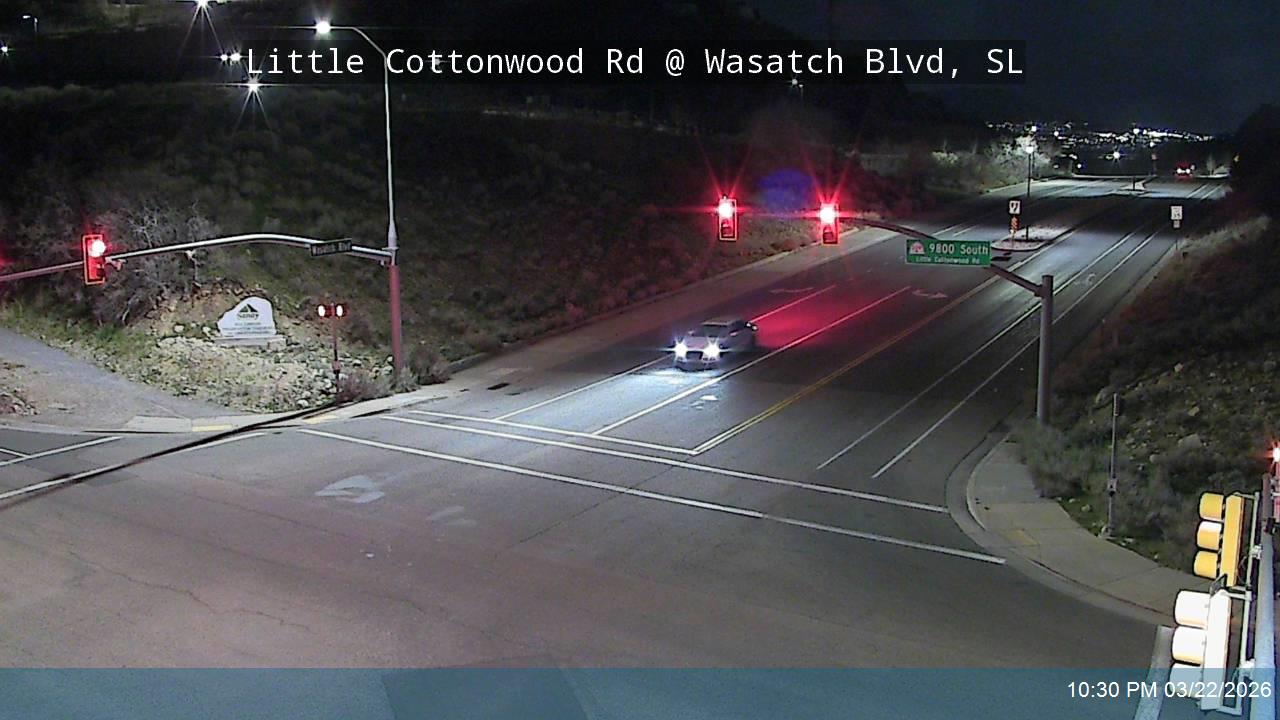 Little Cottonwood Rd / 9800 S / SR-209 @ Wasatch Blvd / 3400 E, SL live webcam