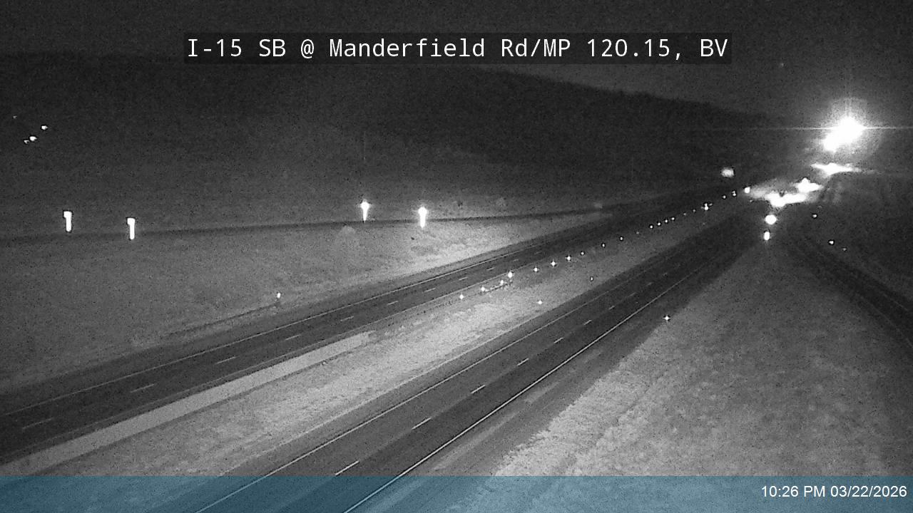 I-15 SB @ Manderfield Rd / MP 120.15, BV live webcam