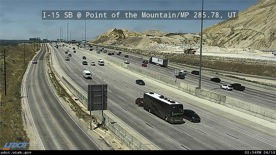 I-15 SB @ Point of the Mountain / MP 285.78, UT