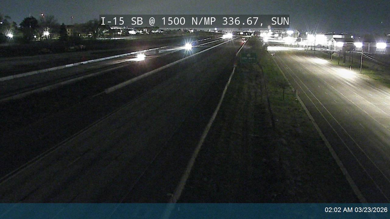 I-15 SB @ 1500 N / MP 336.67, SUN live webcam