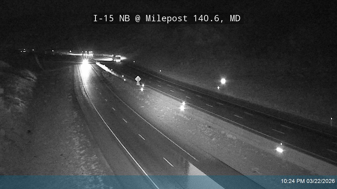I-15 NB @ Milepost 140.6, MD live webcam
