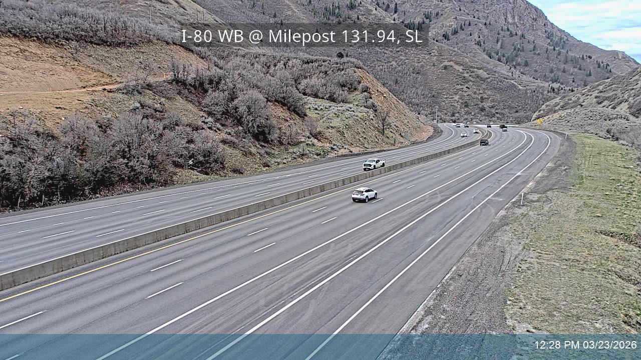 I-80 / Parleys Canyon WB @ Milepost 131.94, SL live webcam