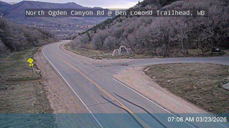 North Ogden Canyon Rd @ Ben Lomond Trailhead, WB live webcam