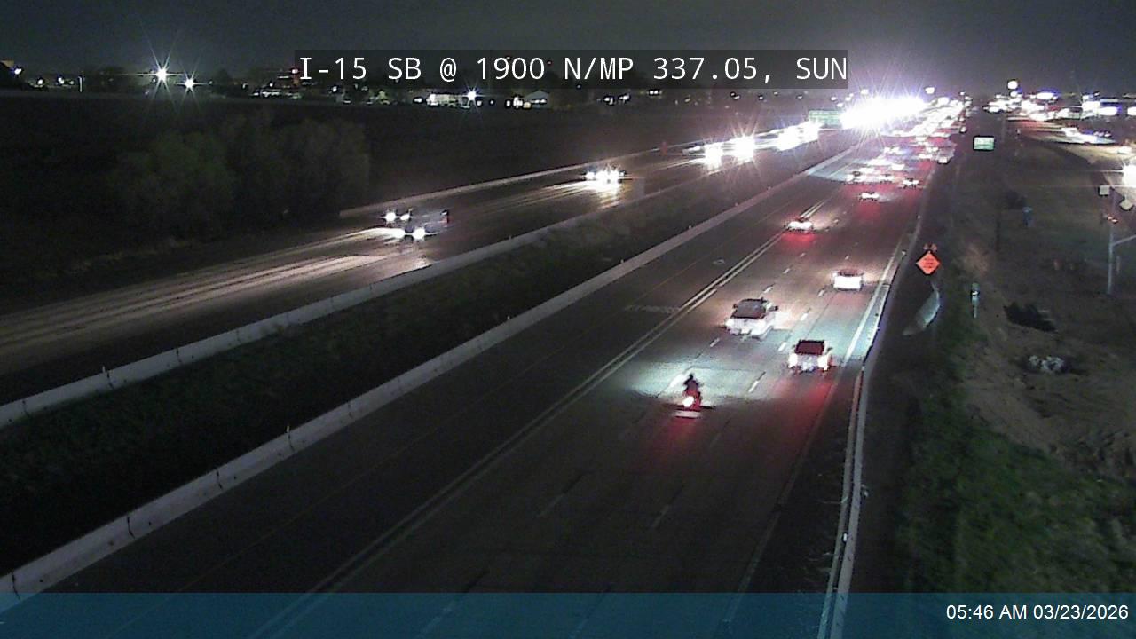 I-15 SB @ 1900 N / MP 337.05, SUN live webcam