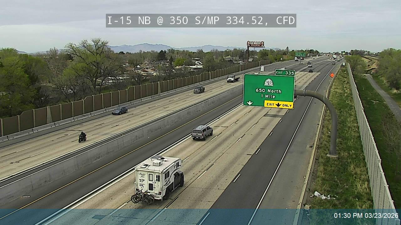 I-15 NB @ 350 S / MP 334.52, CFD live webcam