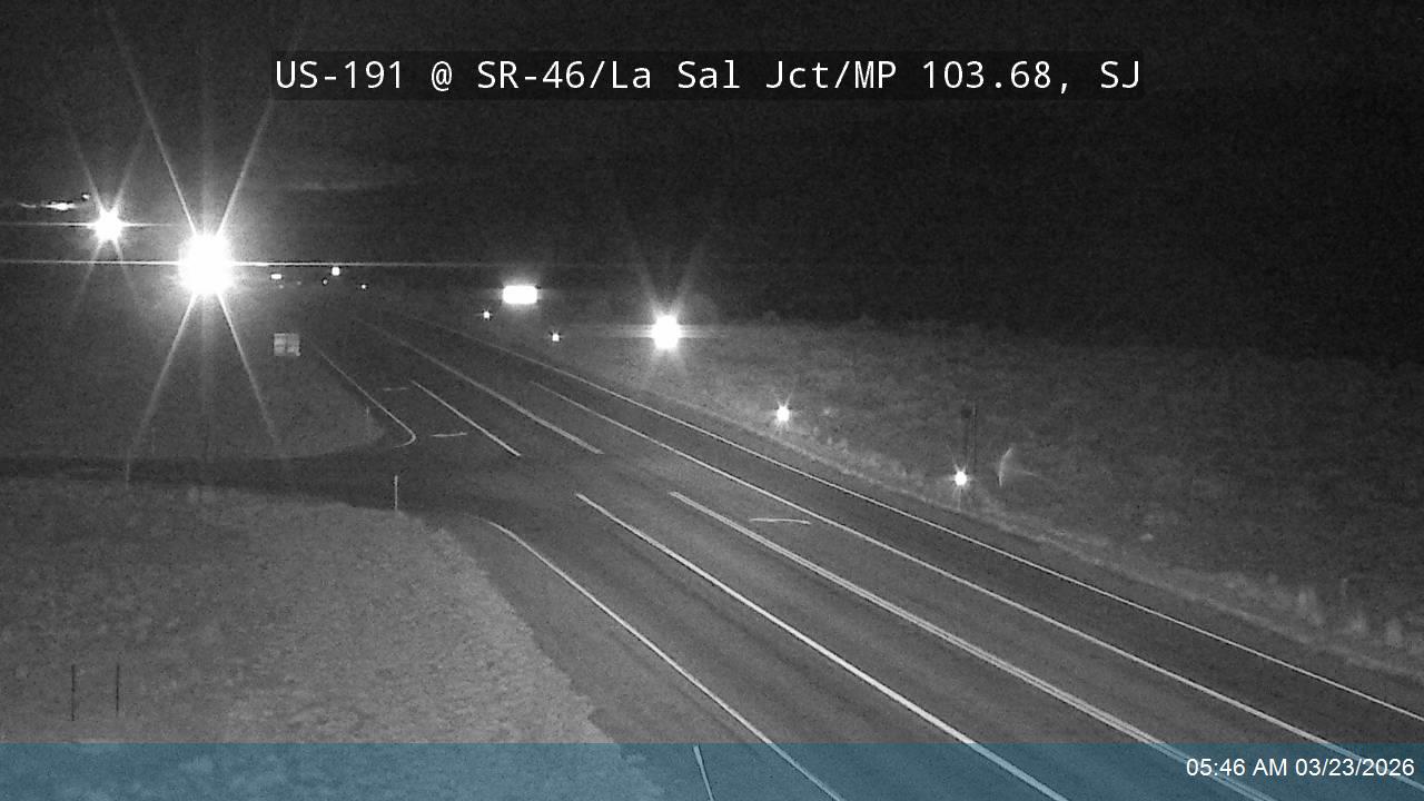 US-191 NB @ MP 103.8, SR-46 / La Sal Jct, SJ live webcam