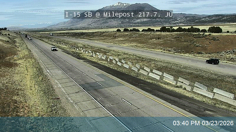 I-15 SB @ Milepost 217.7, JU live webcam