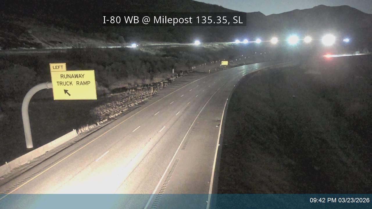 I-80 / Parleys Canyon WB @ Milepost 135.35, SL live webcam