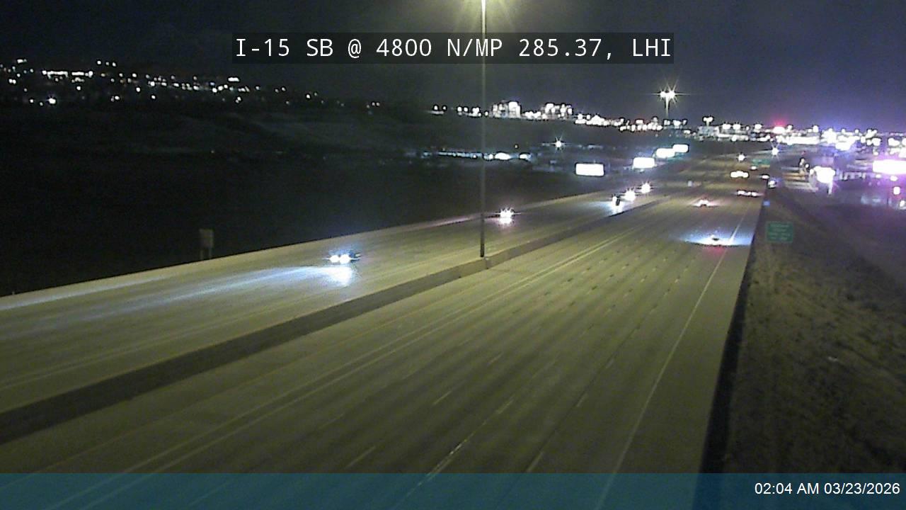 I-15 SB @ 4800 N / MP 285.37, LHI live webcam