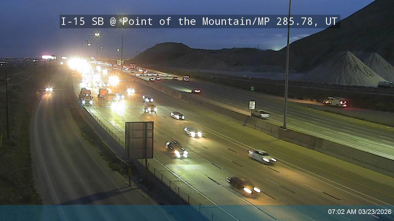 I-15 SB @ Point of the Mountain / MP 285.78, UT live webcam