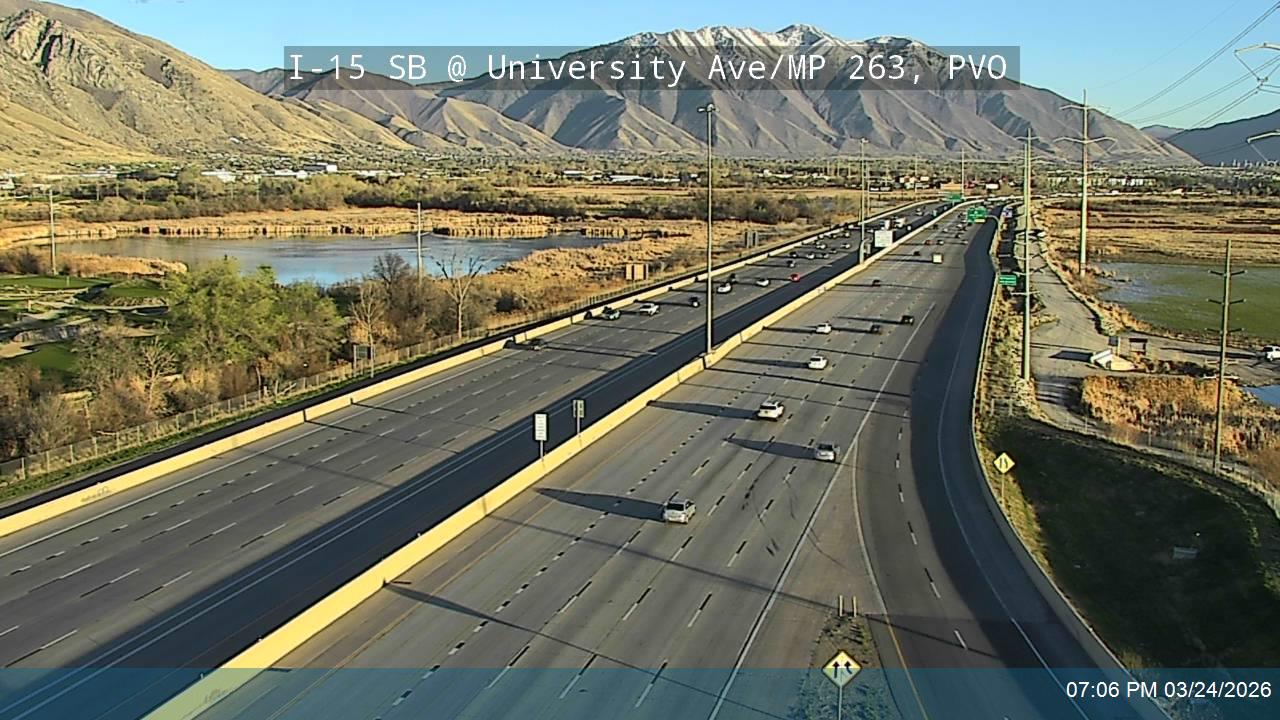 I-15 SB @ University Ave / 2260 S / MP 263, PVO live webcam