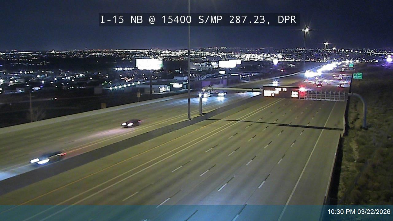 I-15 NB @ 15400 S / MP 287.23, DPR live webcam