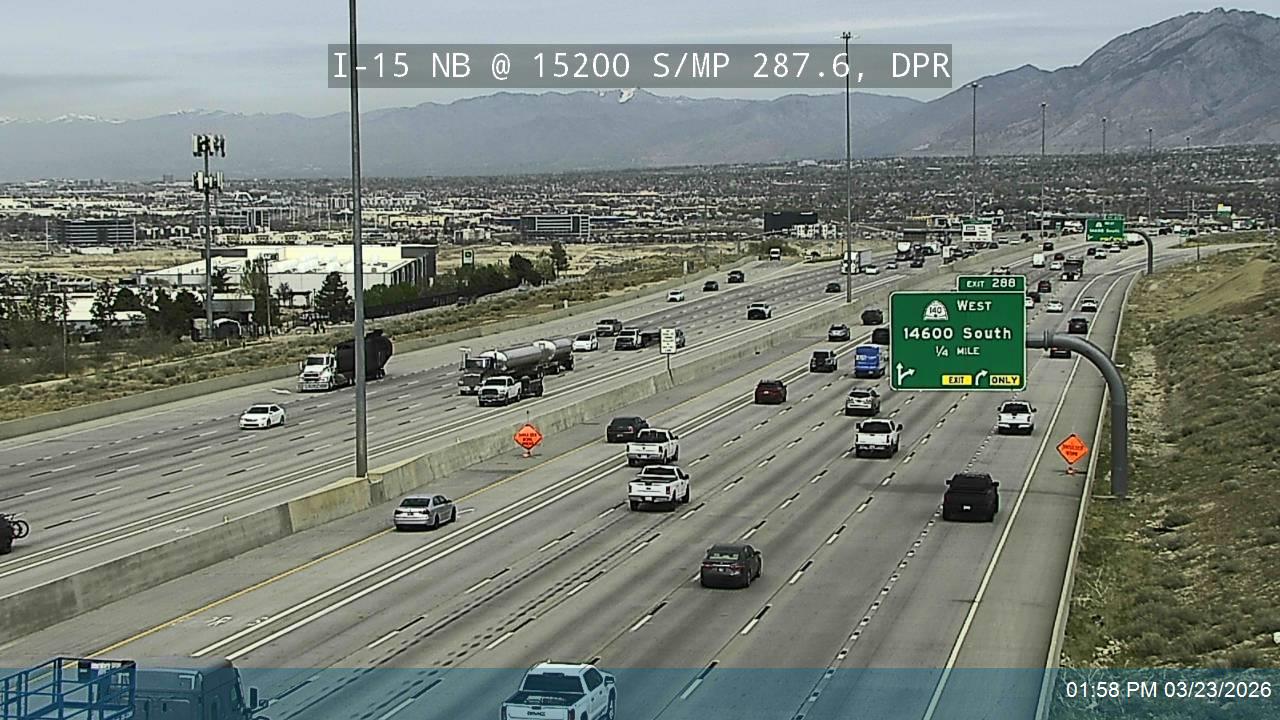 I-15 NB @ 15200 S / MP 287.6, DPR live webcam