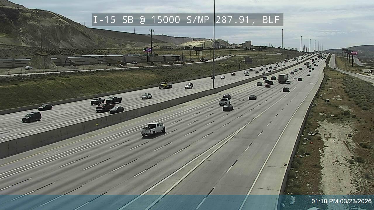 I-15 SB @ 15000 S / MP 287.91, BLF live webcam