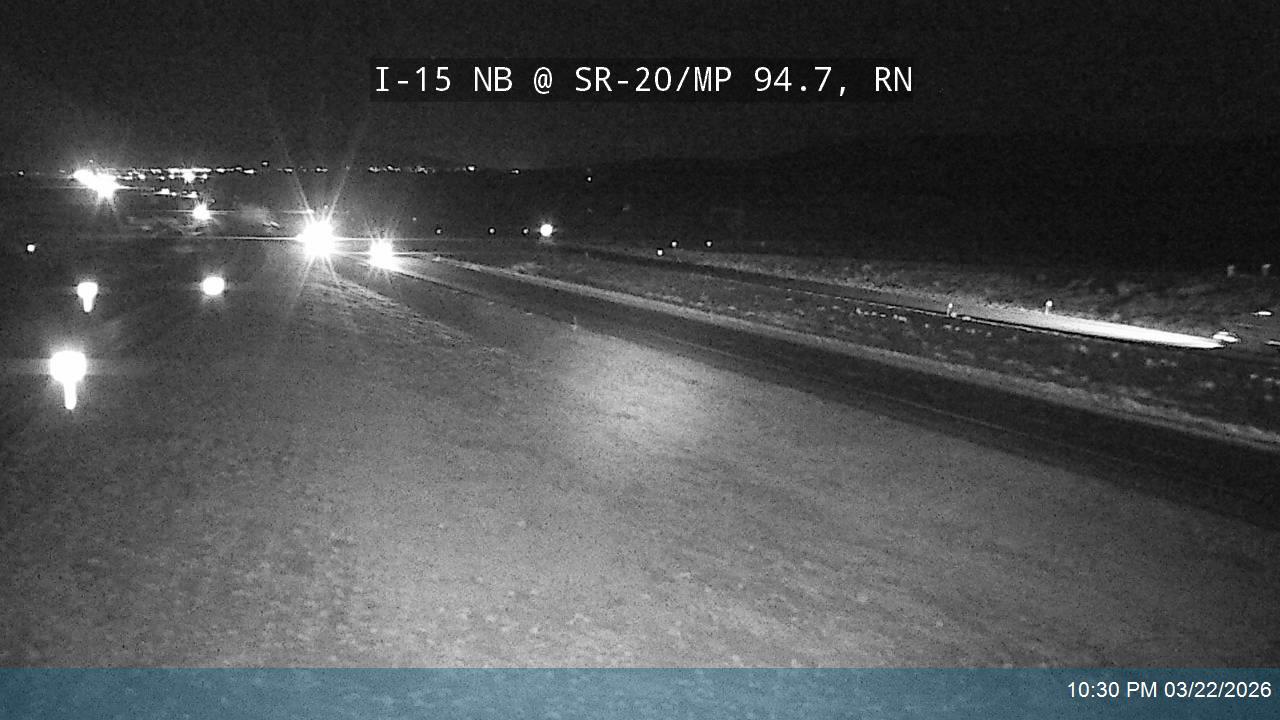 I-15 NB @ SR-20 / MP 94.7, RN live webcam