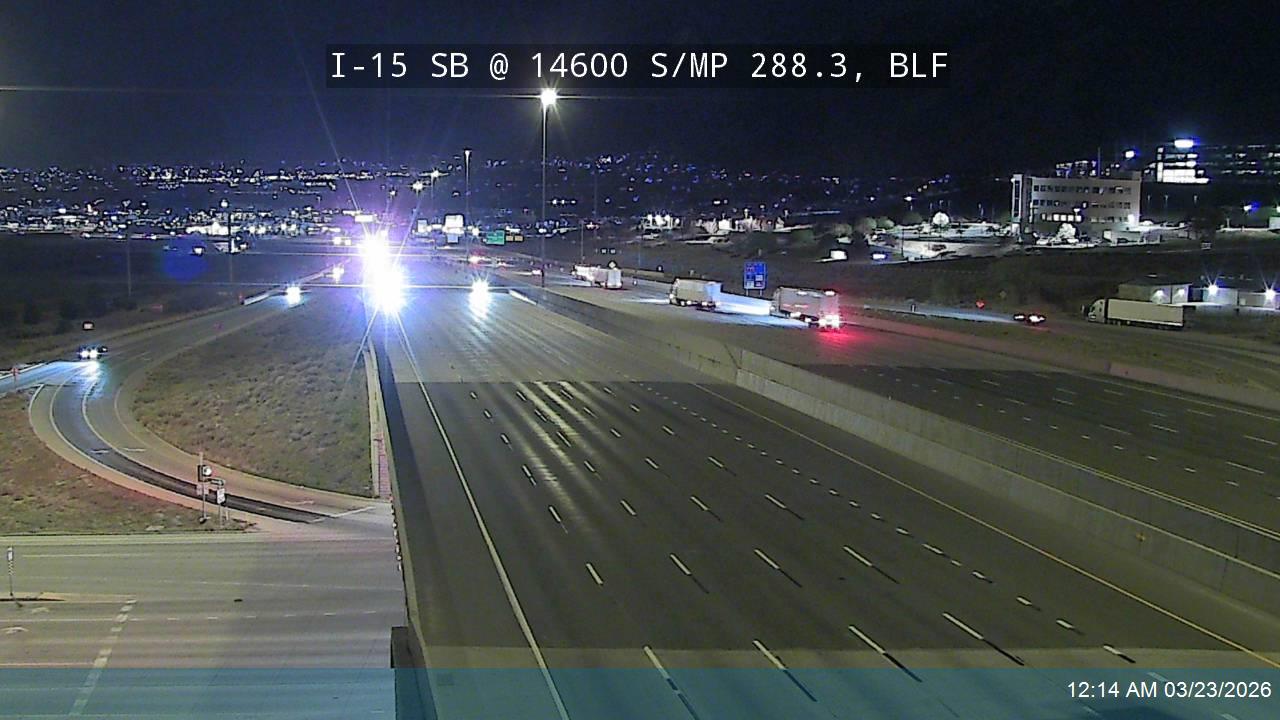I-15 SB @ 14600 S / Highland Dr / SR-140 / MP 288.3, BLF live webcam