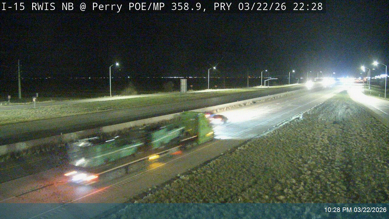 I-15 RWIS NB @ Willard/Perry POE / MP 358.88, PRY live webcam