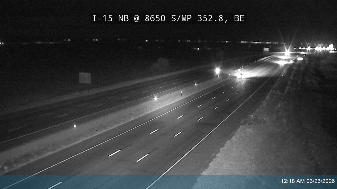 I-15 NB @ 8650 S / MP 352.8, BE live webcam