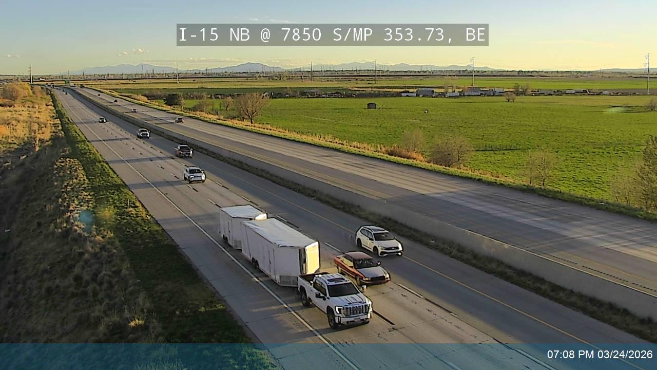 I-15 NB @ 7850 S / MP 353.73, BE live webcam