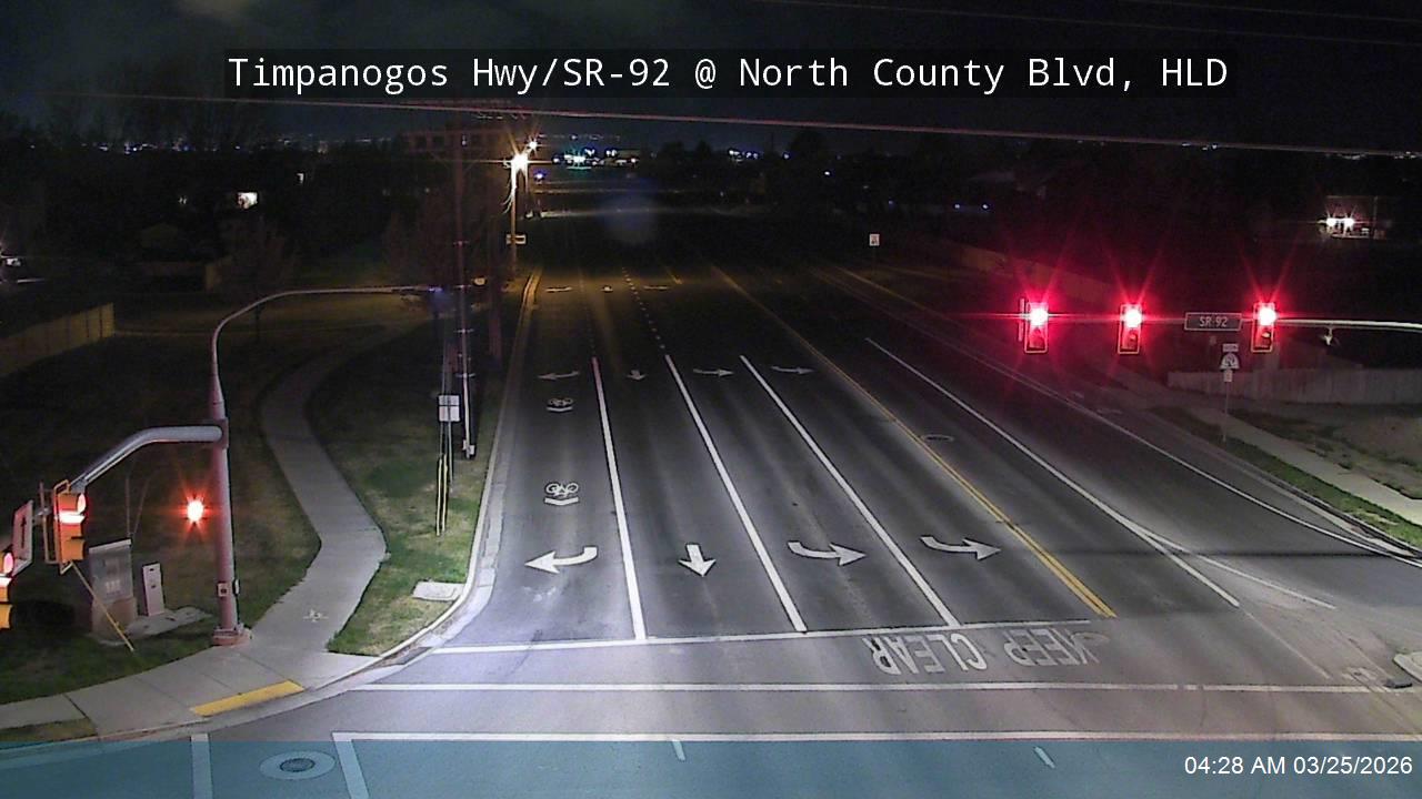 Timpanogos Hwy / 11000 N / SR-92 @ North County Blvd / 4800 W / SR-129, HLD live webcam