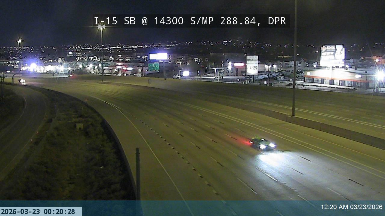 I-15 SB @ 14300 S / MP 288.84, DPR live webcam