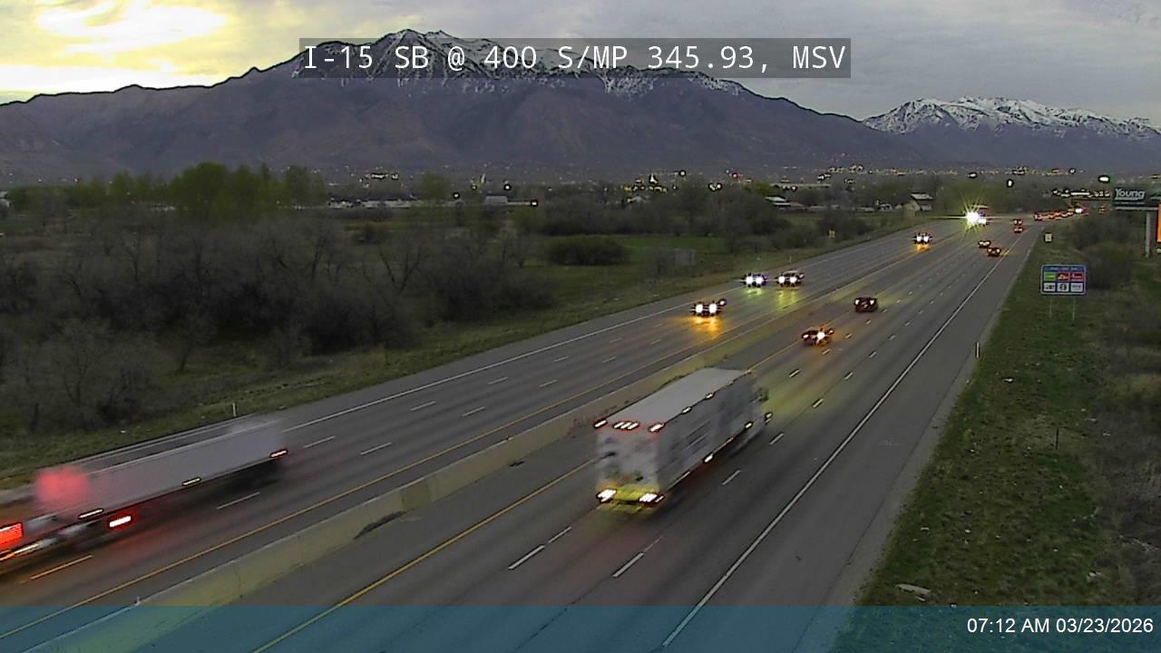 I-15 SB @ 400 S / MP 345.93, MSV live webcam