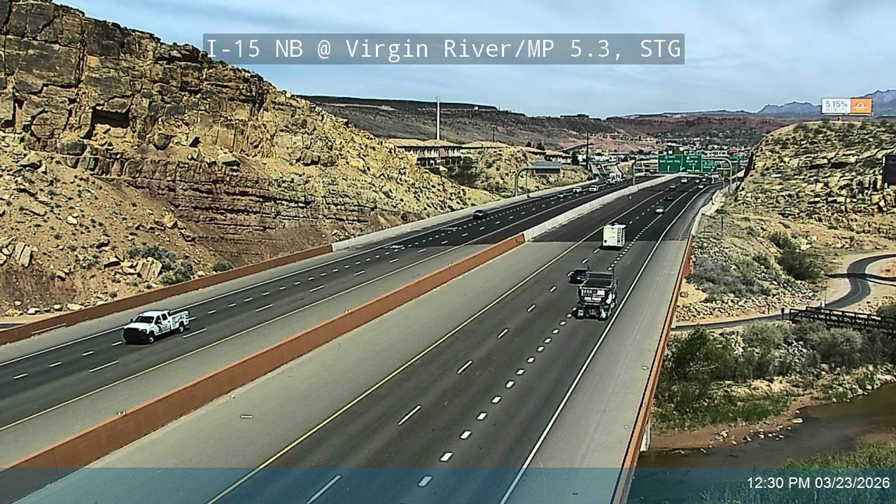 I-15 NB @ Virgin River / MP 5.3, STG live webcam