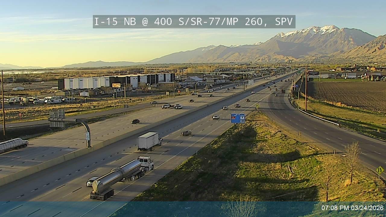 I-15 NB @ 400 S / SR-77 / MP 260, SPV live webcam