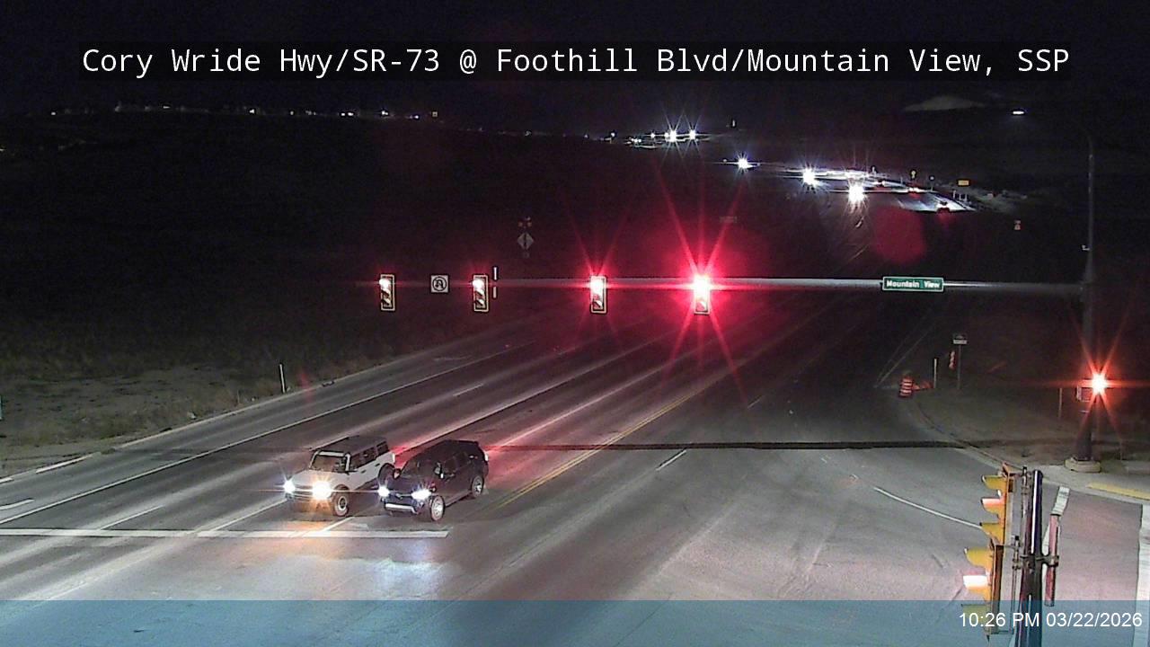Cory Wride Hwy / SR-73 @ Foothill Blvd / 800 W / Mountain View / SR-85, SSP live webcam