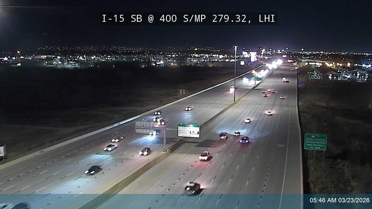 I-15 SB @ 400 S / MP 279.32, LHI live webcam