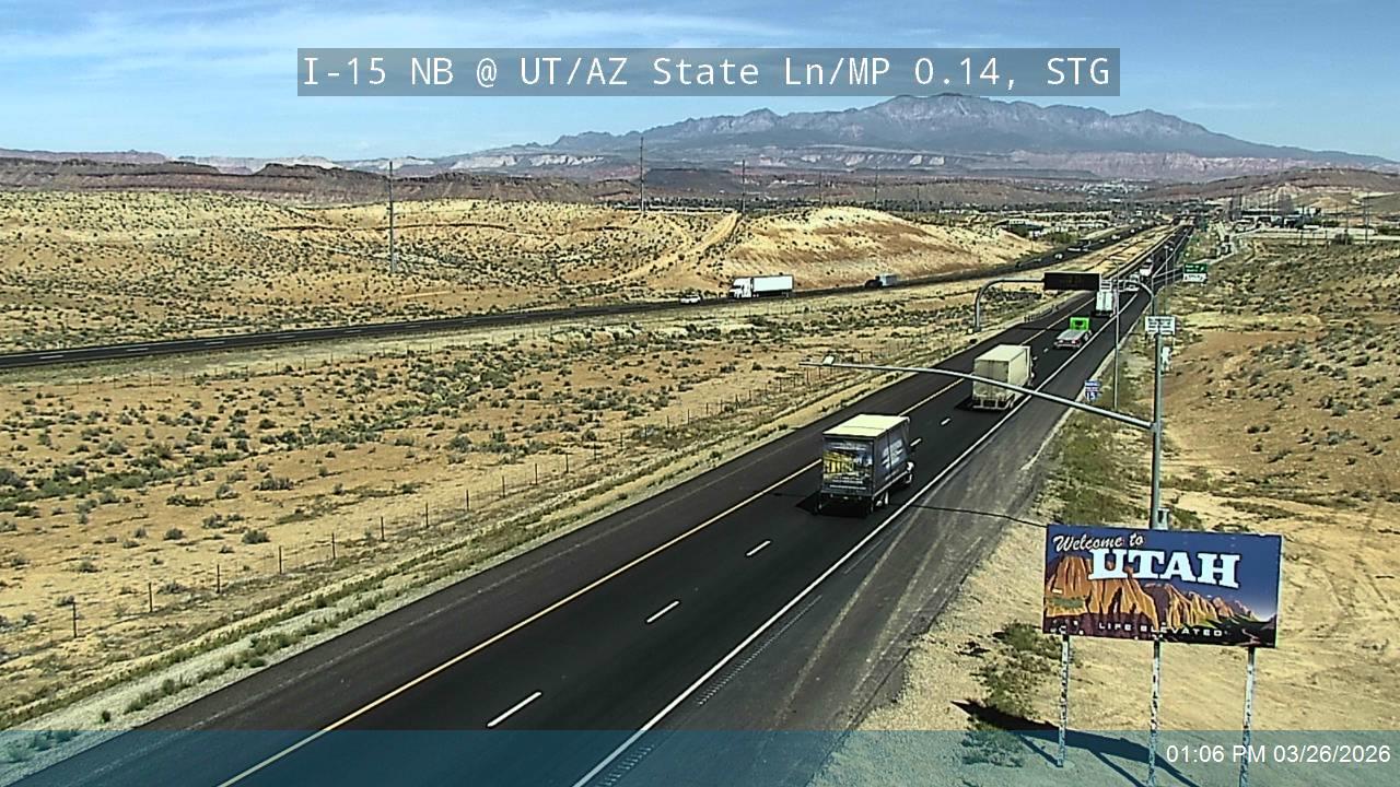 I-15 NB @ UT/AZ State Line / MP 0.14, STG live webcam