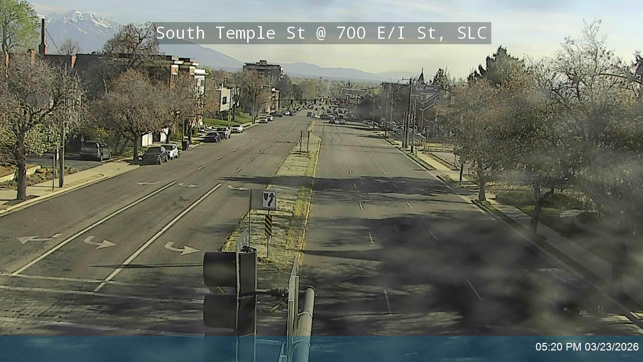 South Temple St @ 700 E / I St, SLC live webcam
