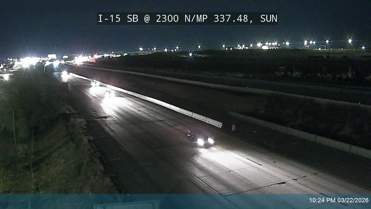 I-15 SB @ 2300 N / MP 337.48, SUN live webcam